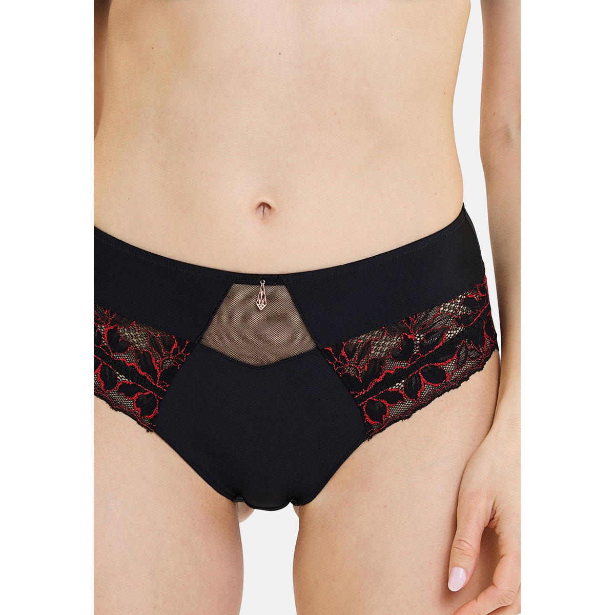 Culotte MÉLODIE noir, rouge, SANS COMPLEXE