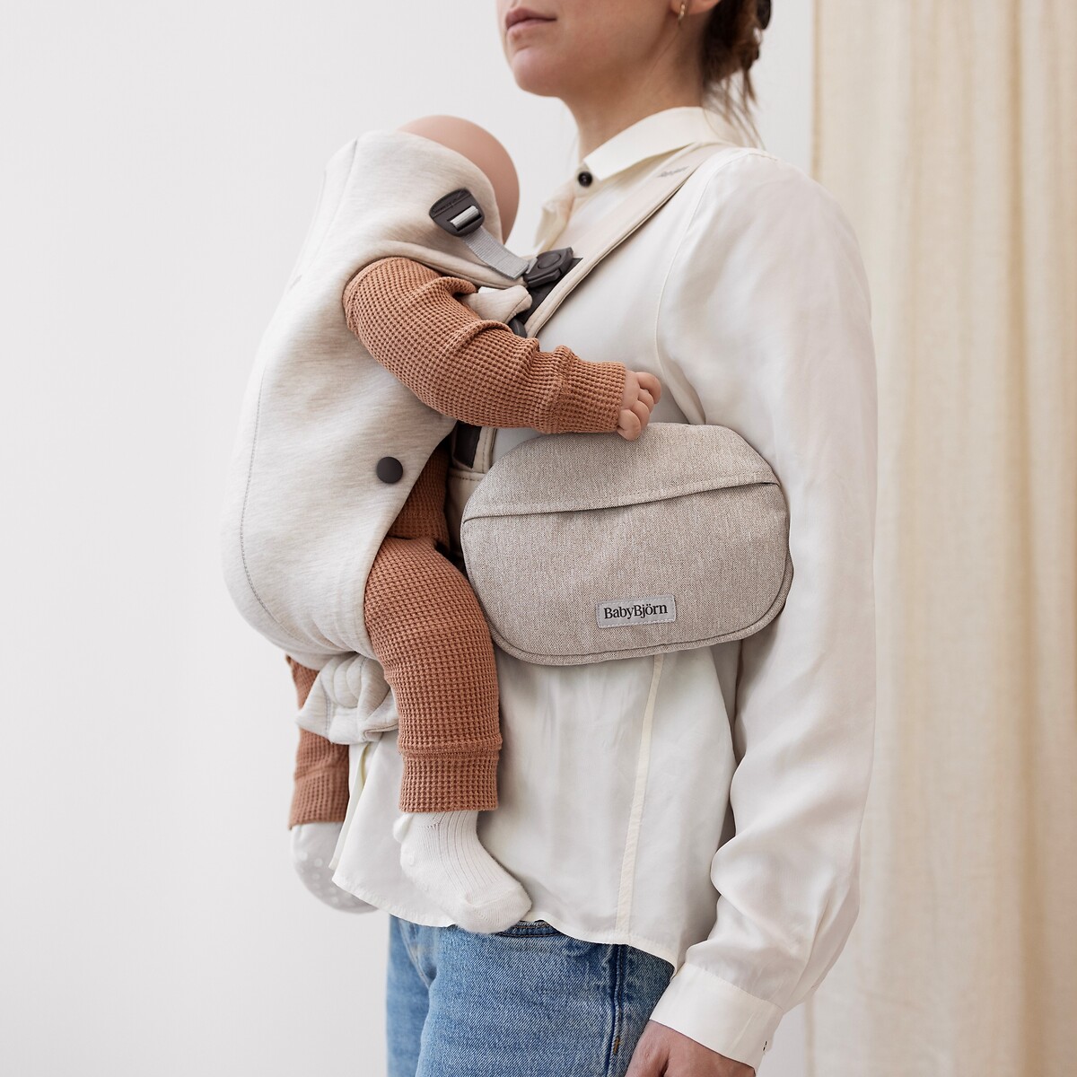 Etui voor draagzak in geweven mix lichtbeige, BABYBJORN