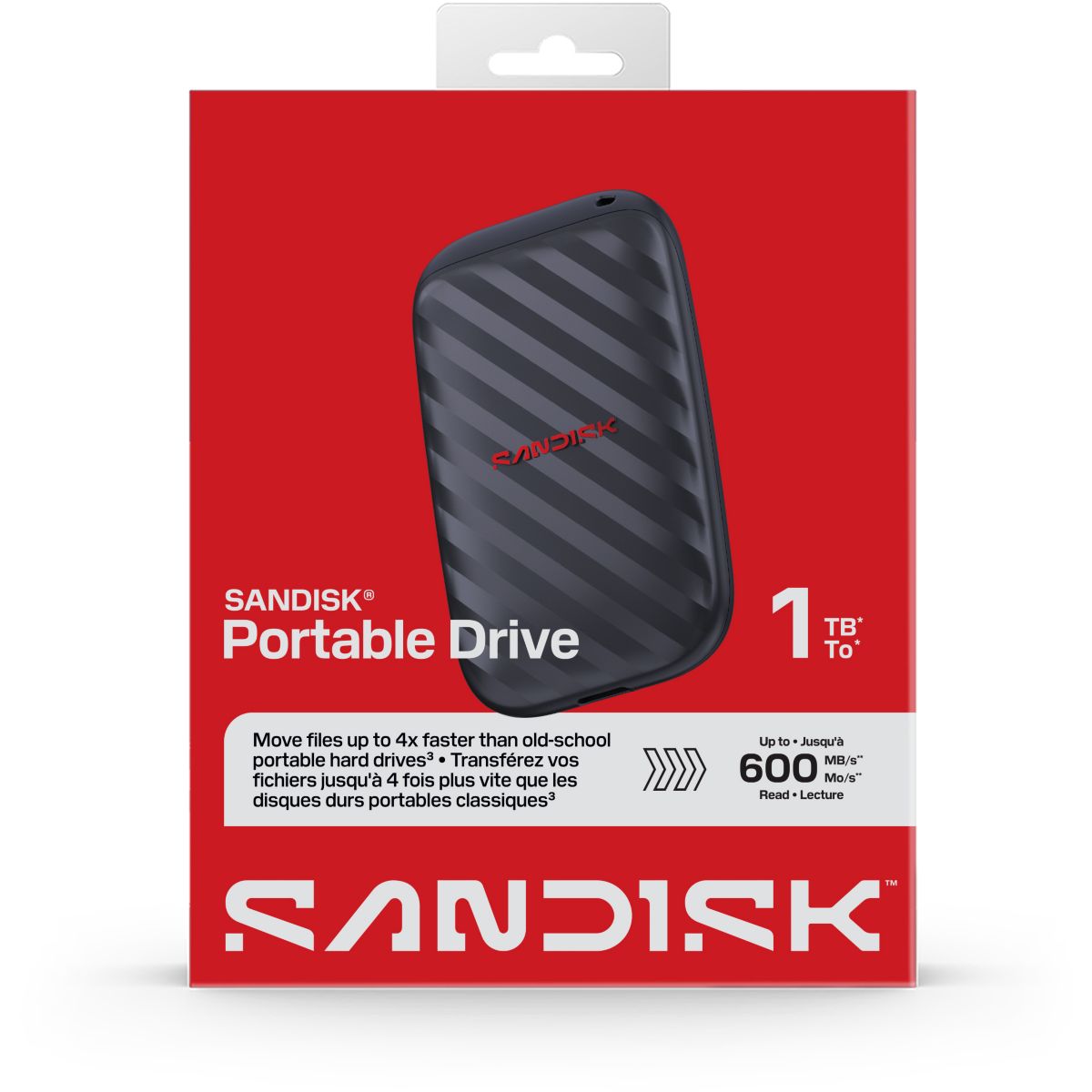 Disque SSD externe USB 1TB External Drives couleur unique, SANDISK