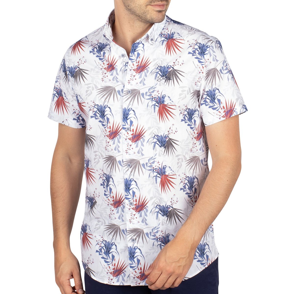 Chemise adventure manches courtes blanc, SHILTON