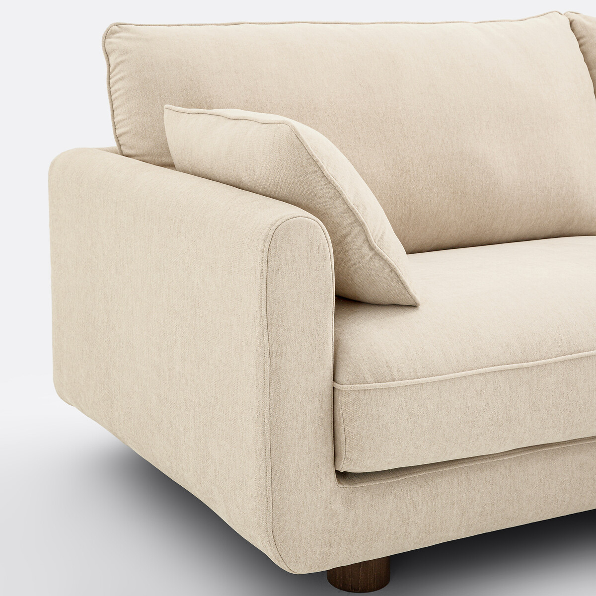 Canapé d'angle réversible, 3 places, en polyester chiné, EMILIO beige, LA REDOUTE INTERIEURS