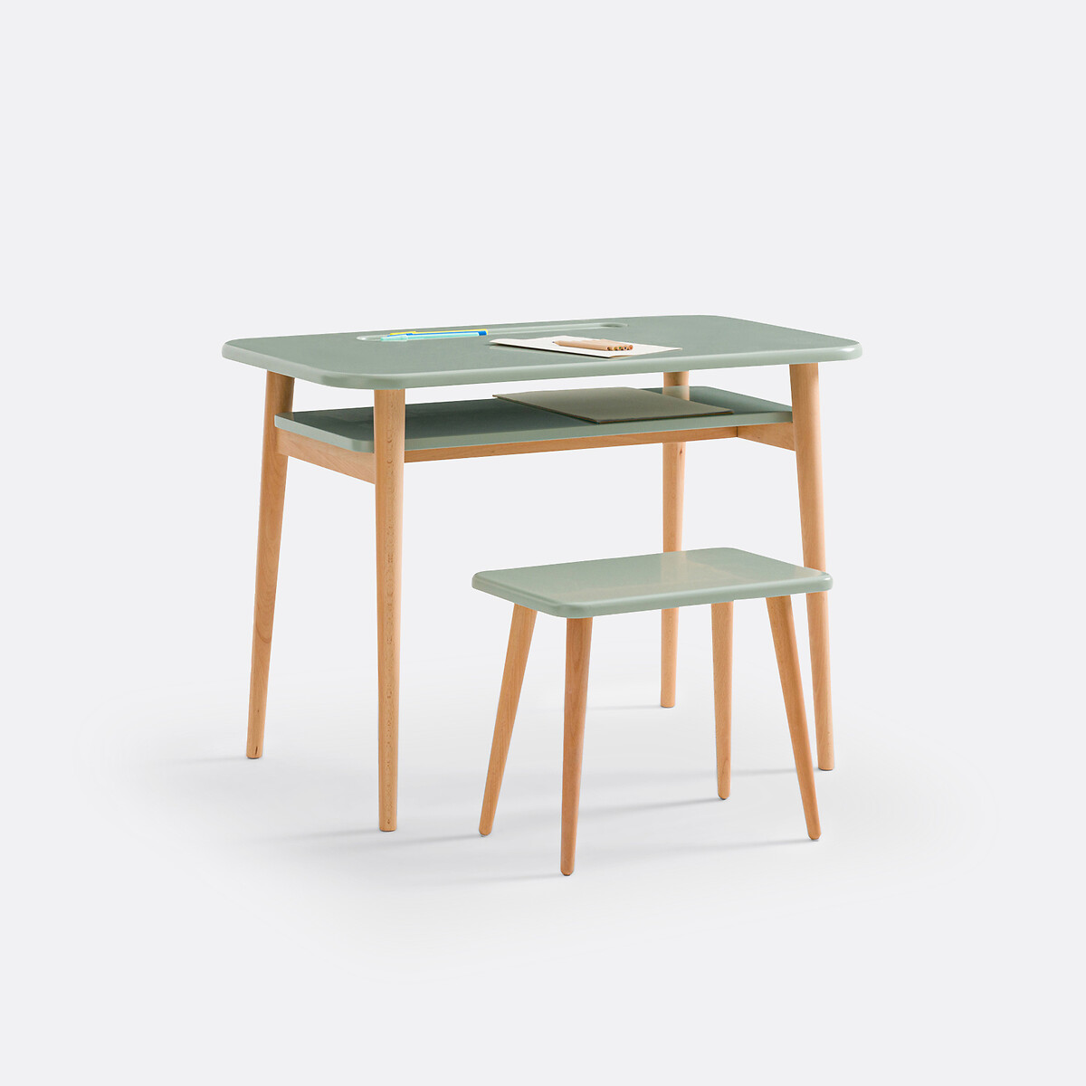 Bureau + banc écolier Jimi vert tilleul, LA REDOUTE INTERIEURS
