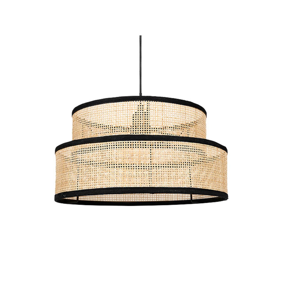 Suspension Gigogne Paille Yuca - Ostaria noir, OSTARIA