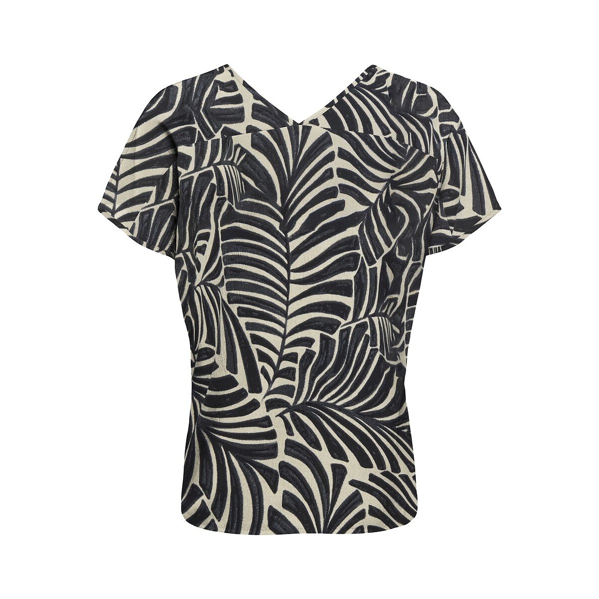 Short Sleeve Printed Blouse black print, ONLY