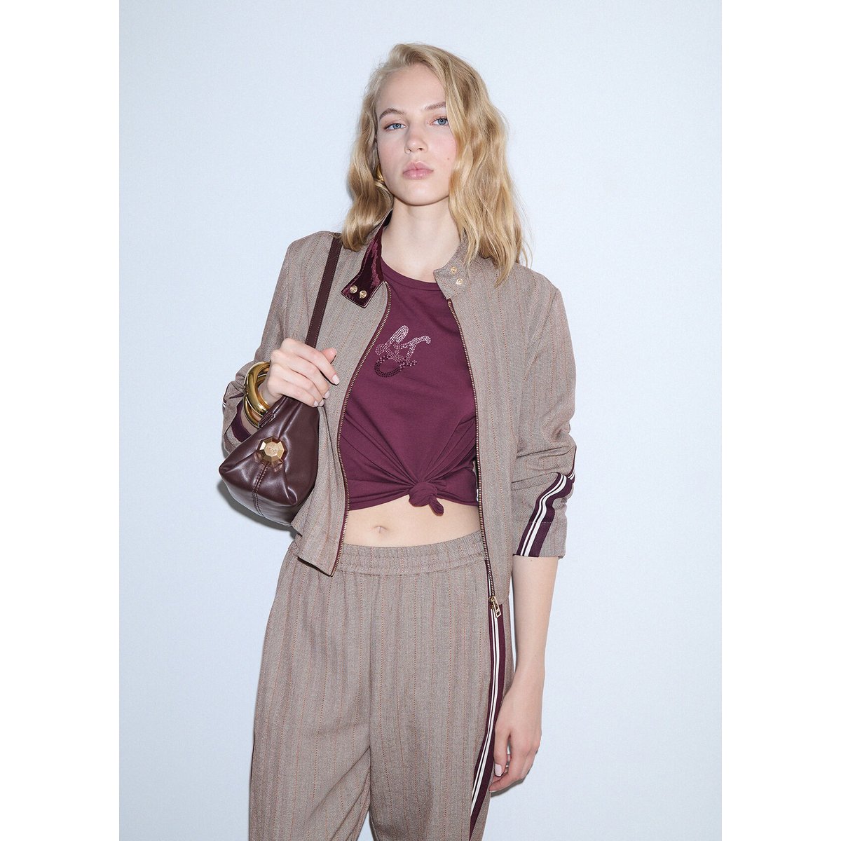 Veste avec bande bicolore beige, LIU JO