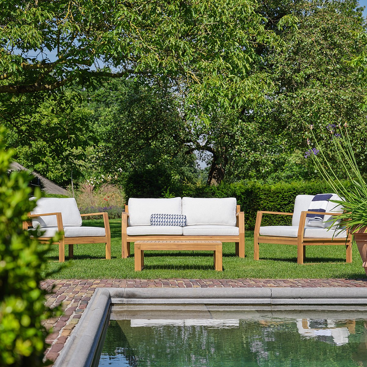 Salon de jardin en acacia massif MILOS heather_light_grey, BERAH GETAH