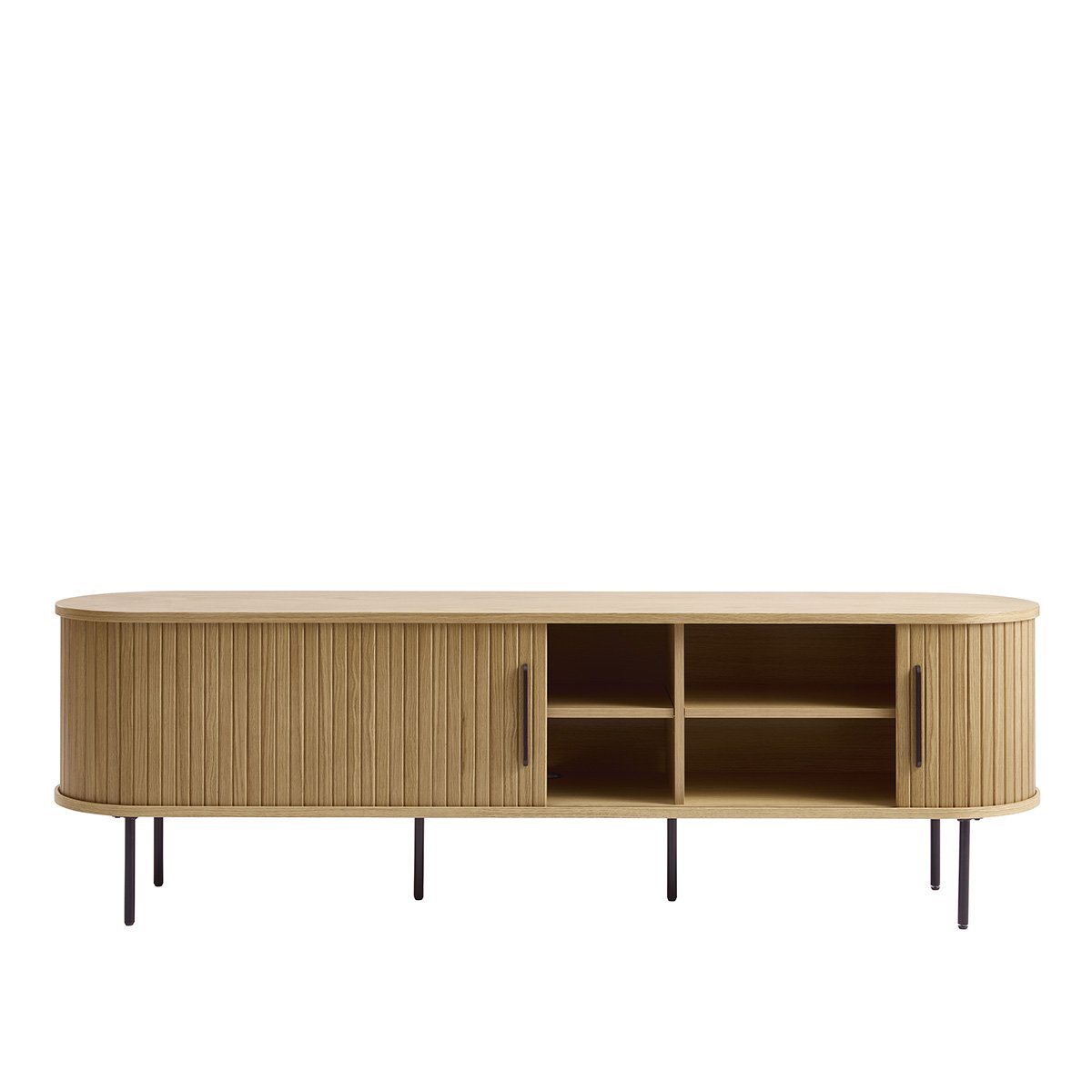 Meuble bas 180 cm 2 portes - Bois - ALBA bois foncé,naturel,noir, MAISON AUBERTIN
