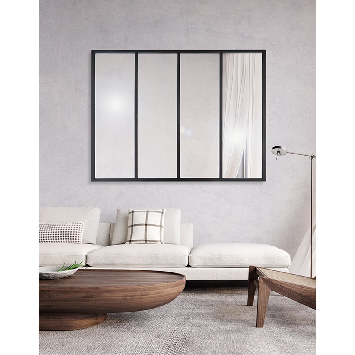 Miroir industriel 90x120cm noir, EMDE