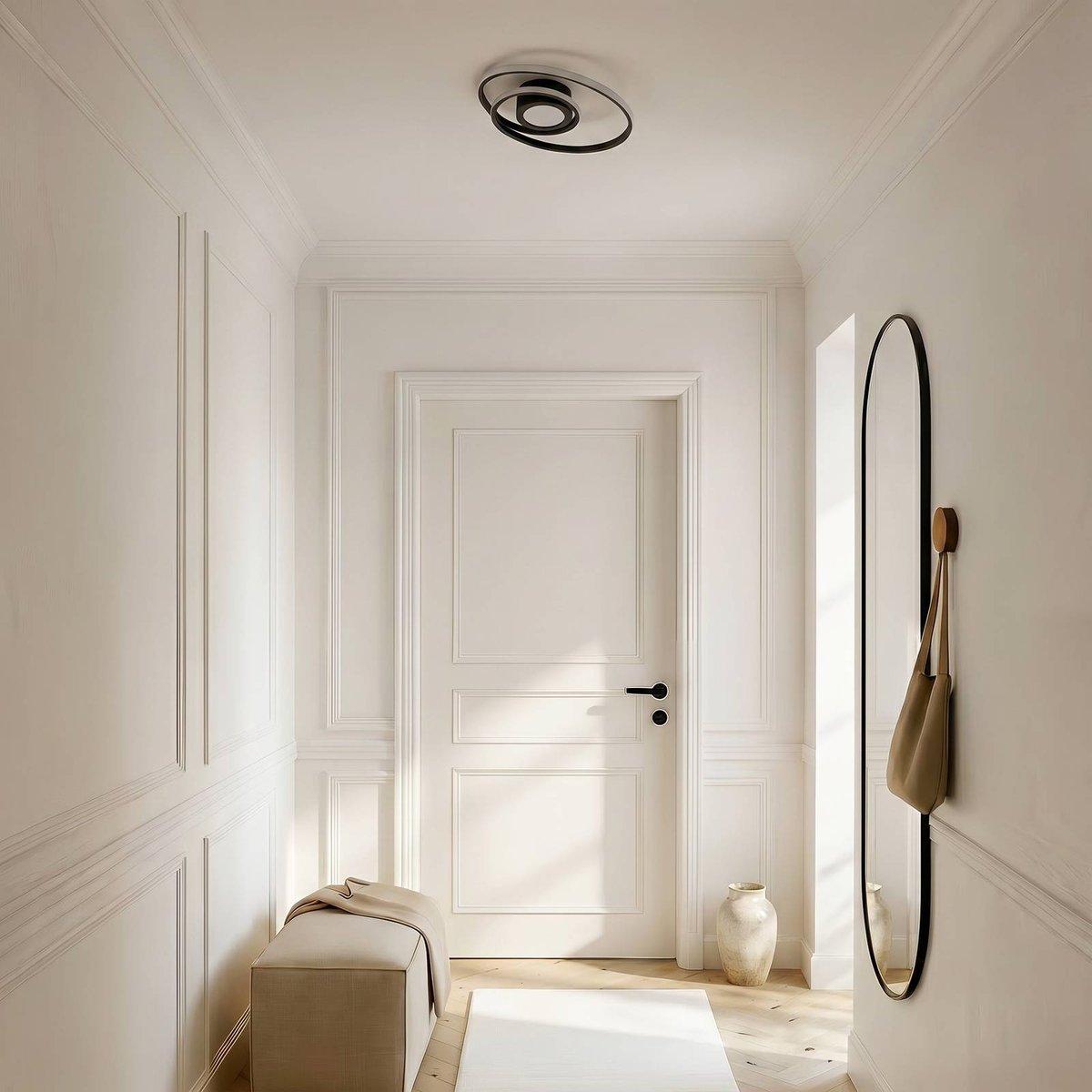 Plafonnier en métal moderneLED, Thalina noir, blanc, transparent, LINDBY