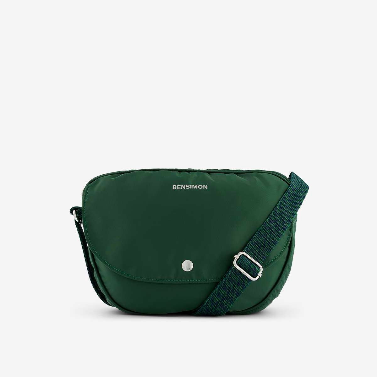 Sac bandoulière arrondi en nylon recyclé FOLDED HALF MOON bouteille, BENSIMON