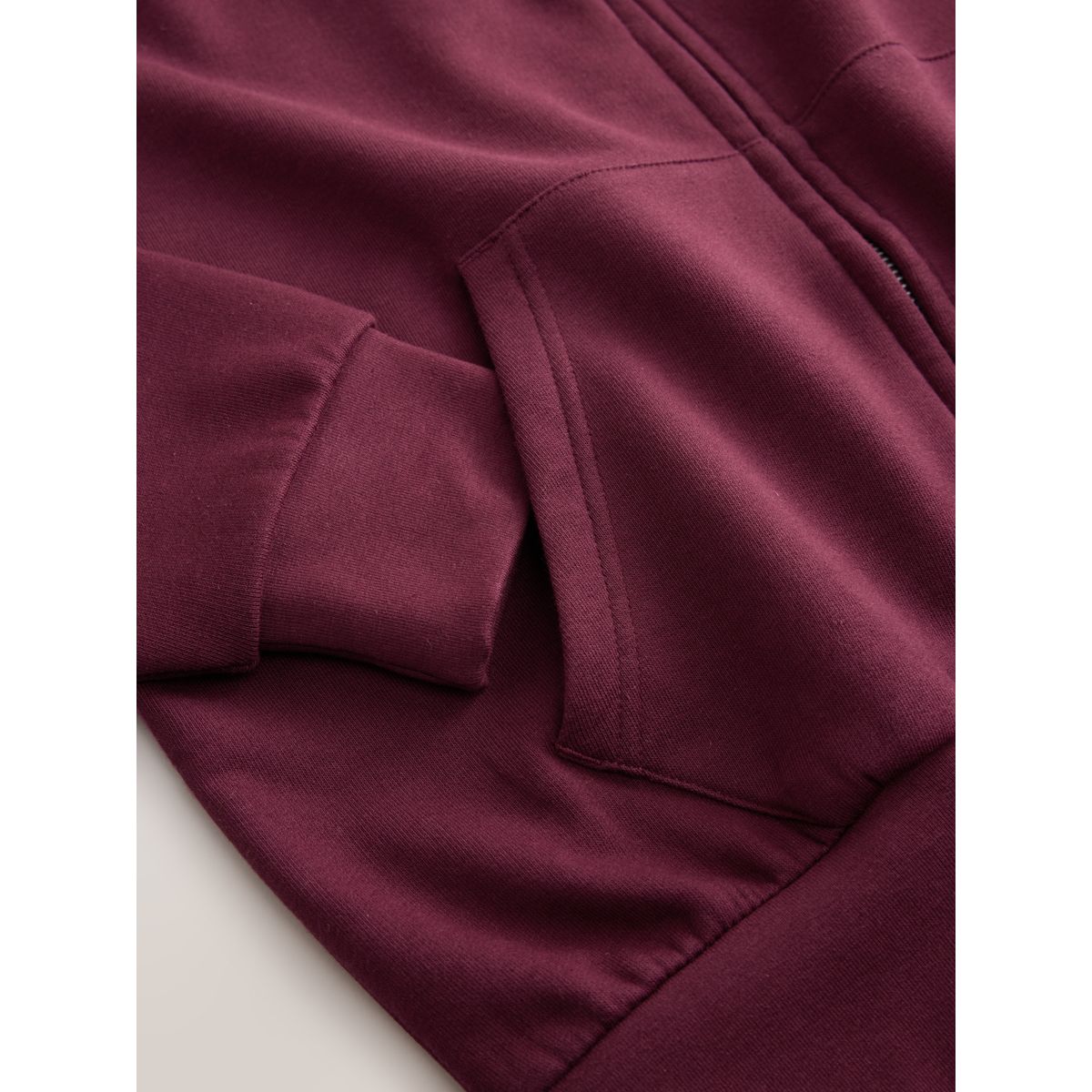 Sweat à capuche zippé rouge bordeaux, NEXT