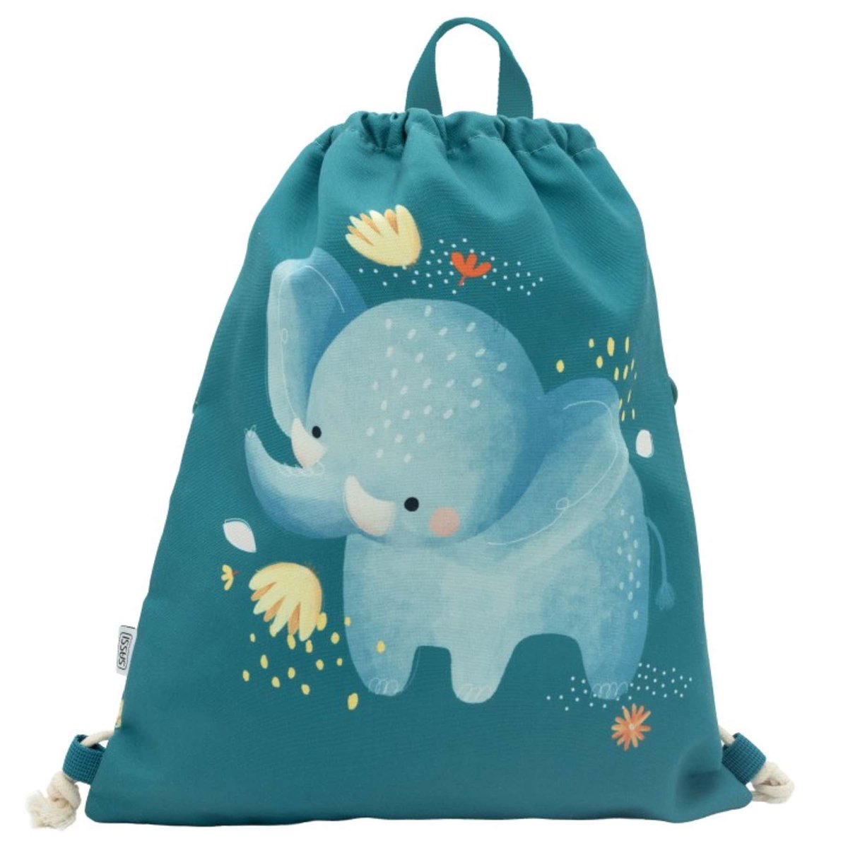 Sac à cordon enfant imperméable pour école piscine et sport ANIMAUX bleu, SASSI