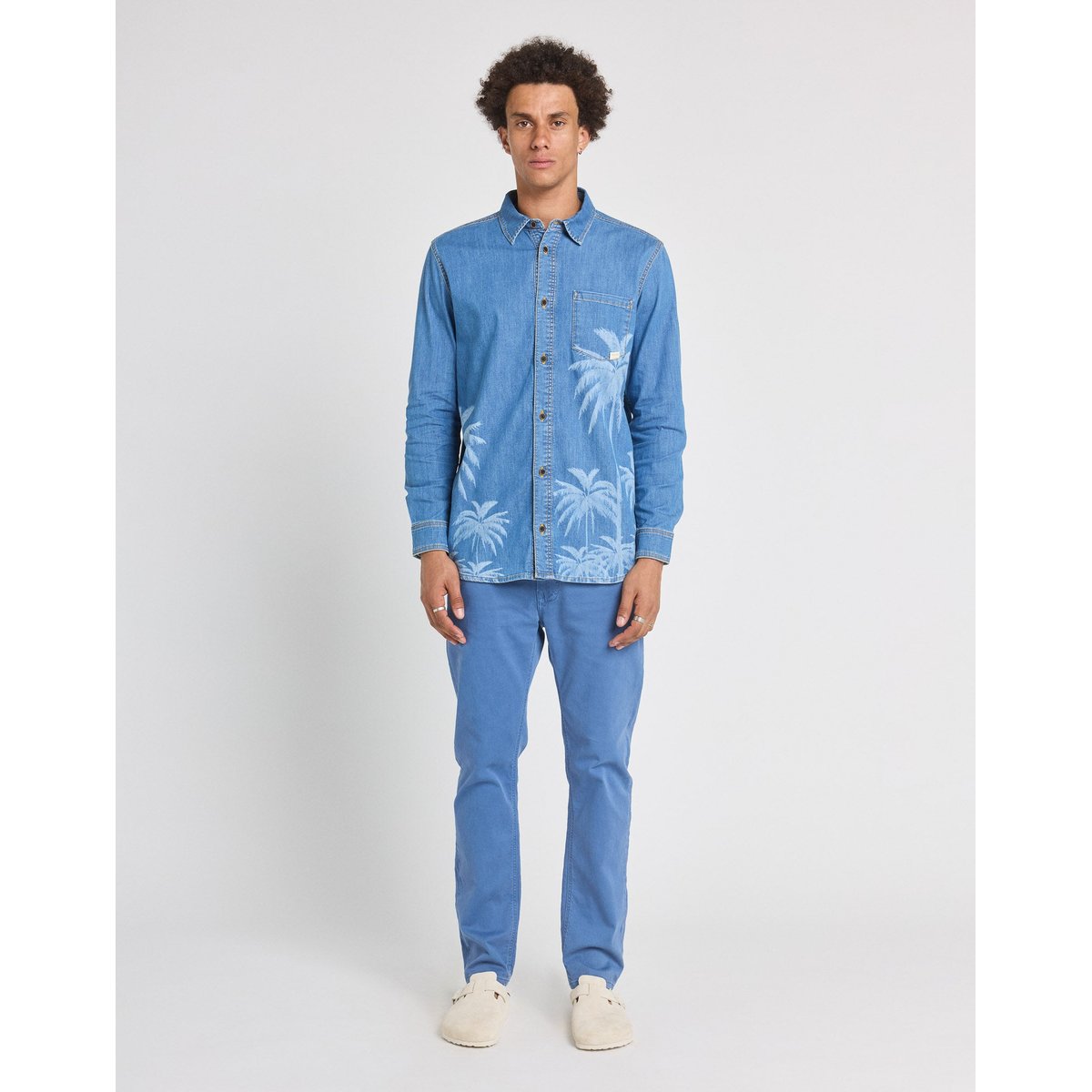 PANTALON CHINO AQUA bleu délavé, PULLIN