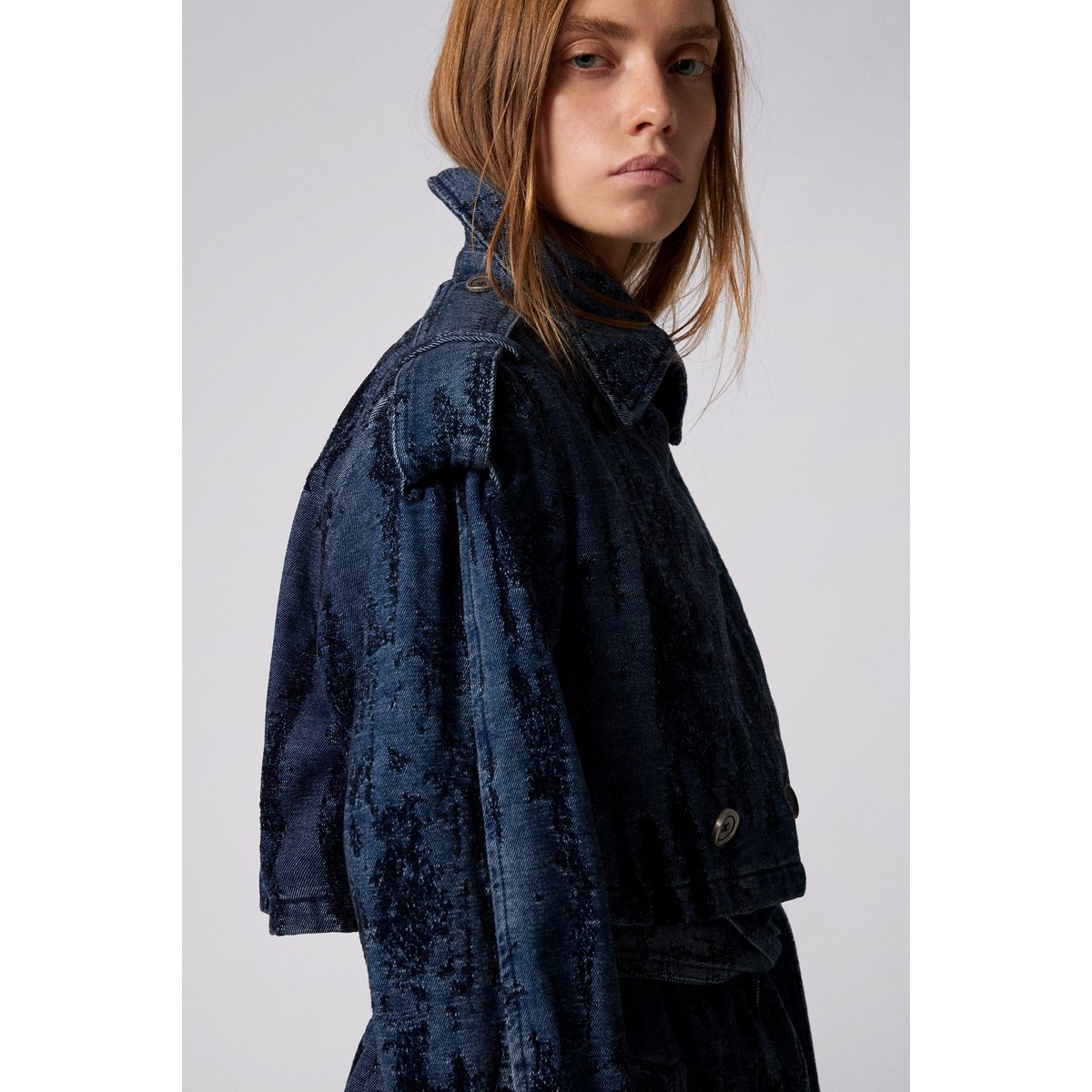 Trench en denim dégradé bleu, DESIGUAL