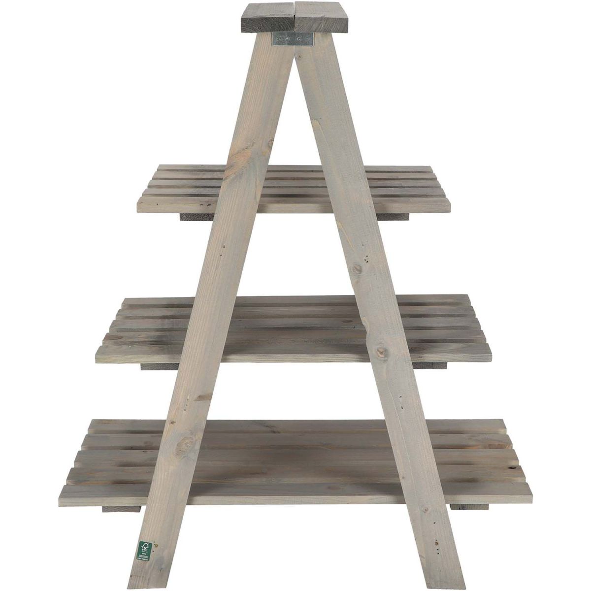 Etagère à plantes triangulaire en pin grey, JARDINDECO