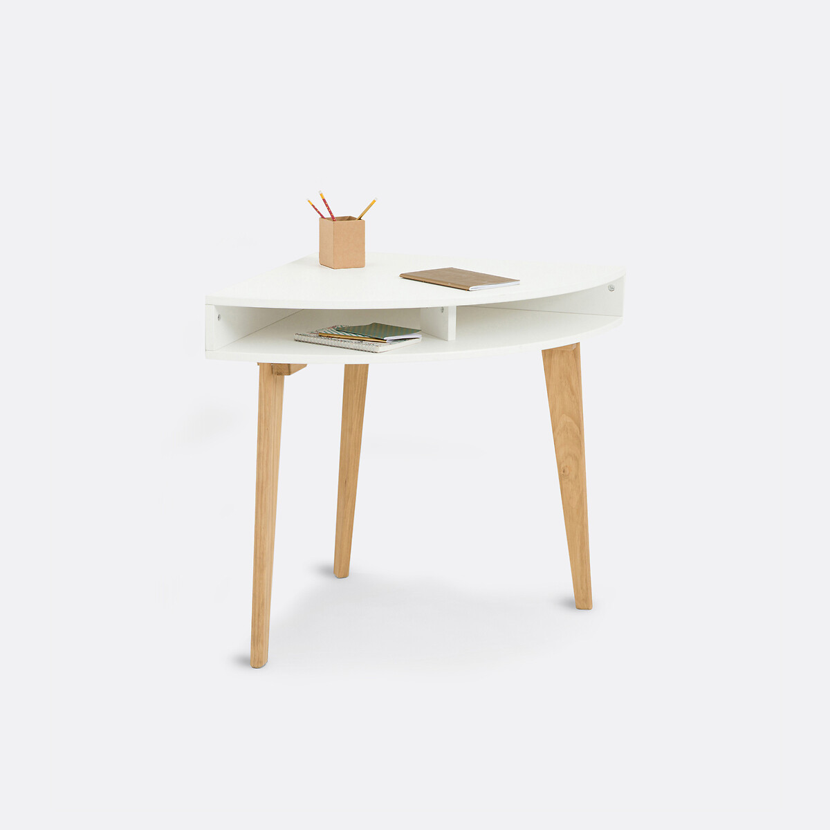 Bureau console d'angle, Grimsby blanc/bois, LA REDOUTE INTERIEURS