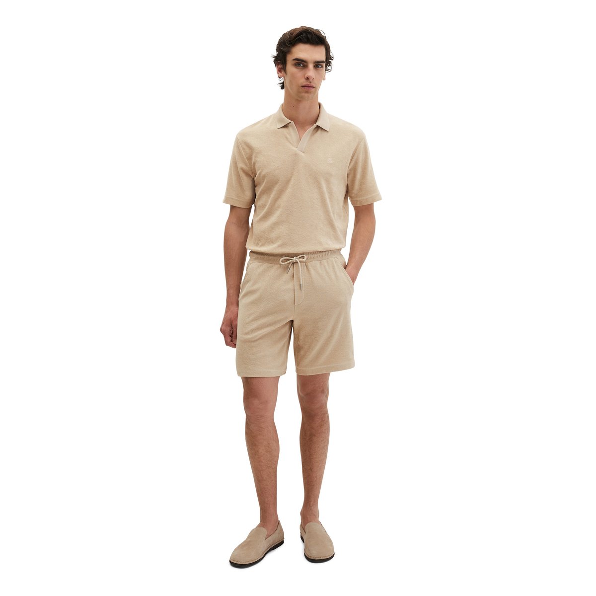 Polo Towel.-Jersey regular en jersey-éponge doux beige, MARC O'POLO