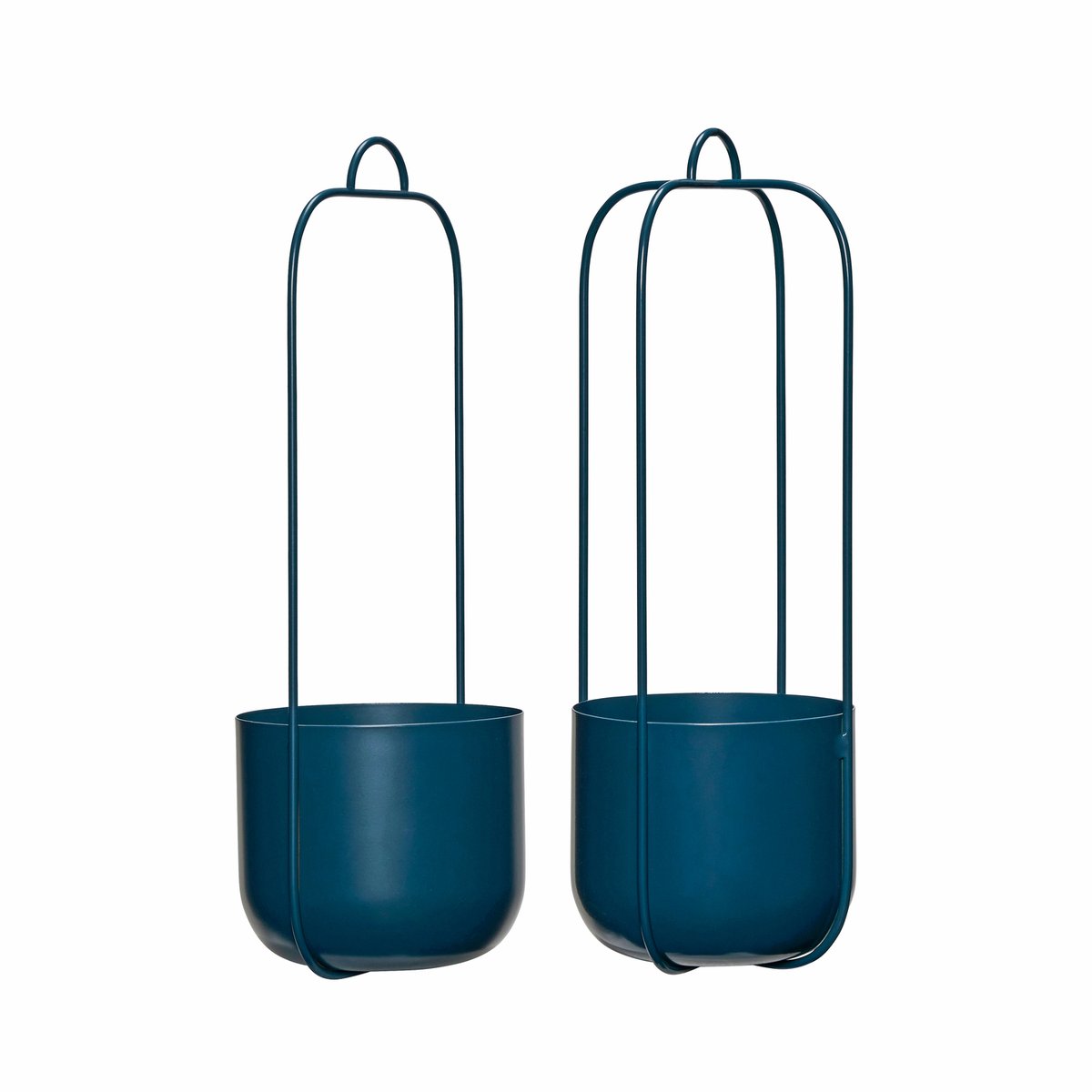 Suspension pour plantes en fer LOTUS bleu pétrole, HUBSCH