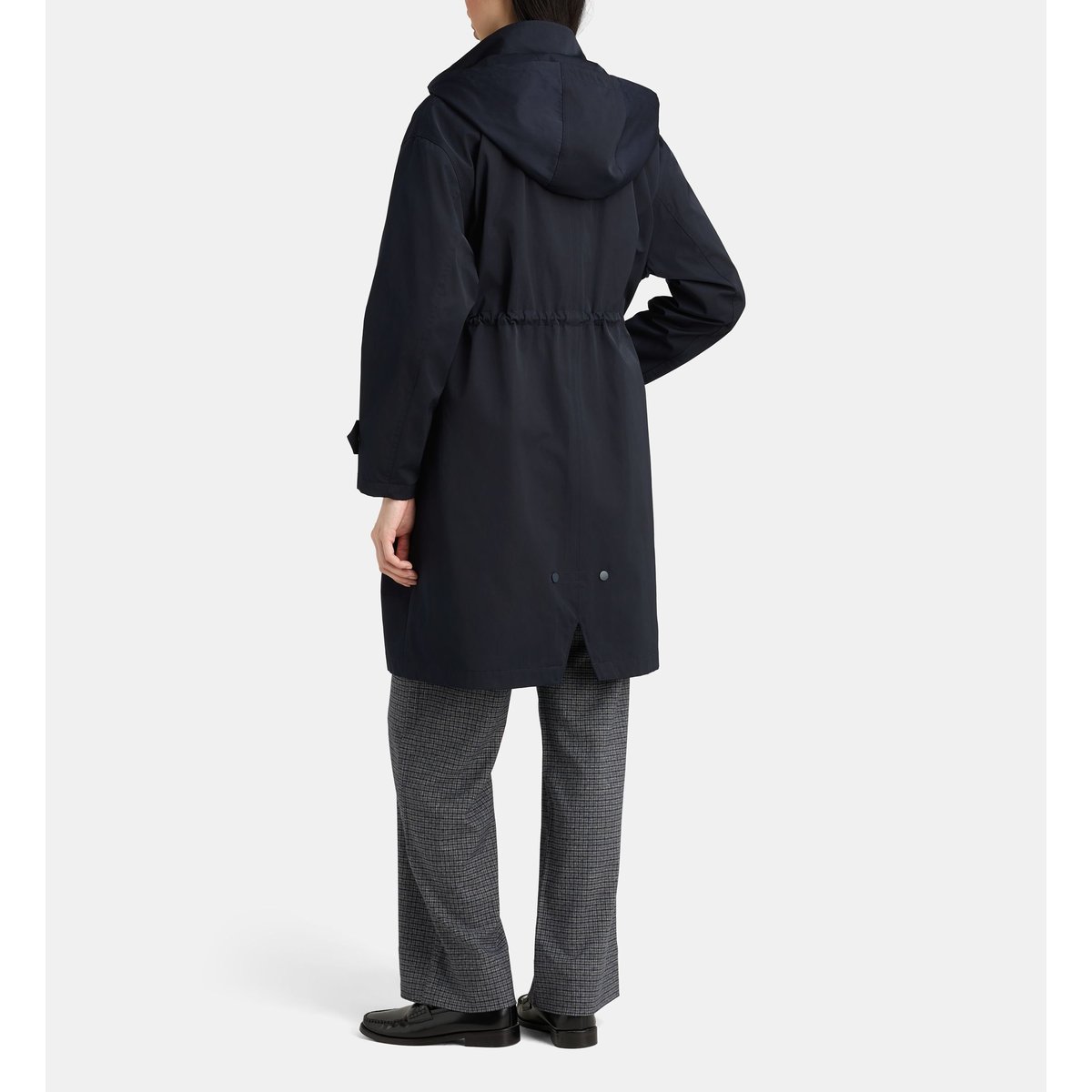 Parka droite longue odin à capuche bleu marine, JODHPUR