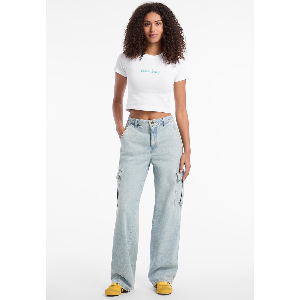 T-Shirt Logo Brodé blanc, GUESS JEANS