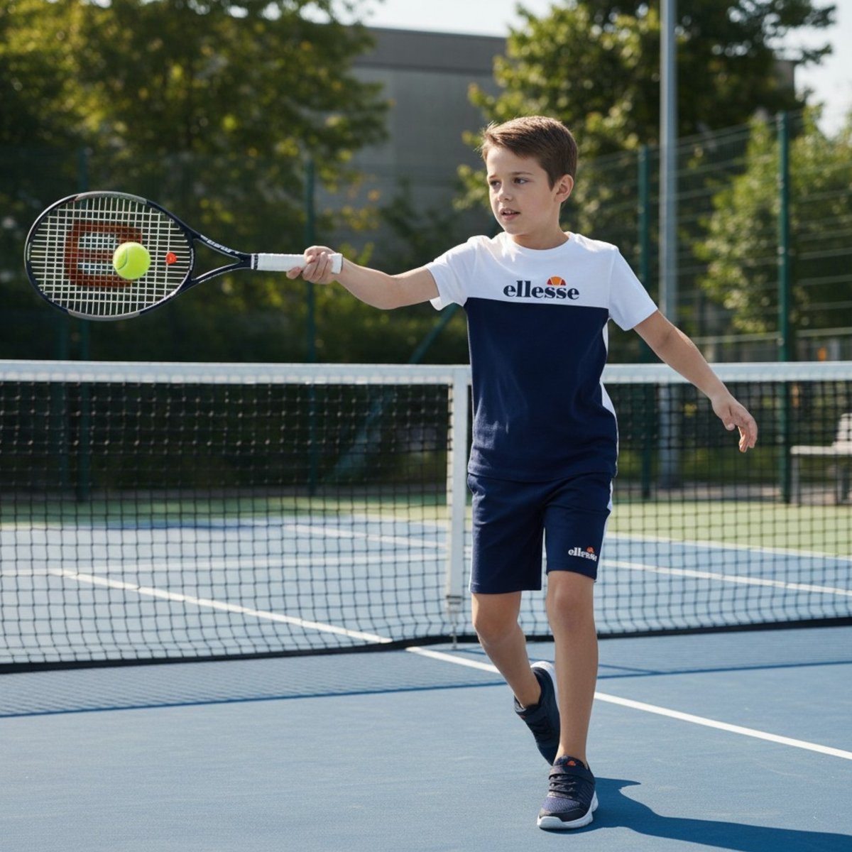 Lot de 2 t-shirts manches courtes et short BLOCK PARTY bleu marine, ELLESSE