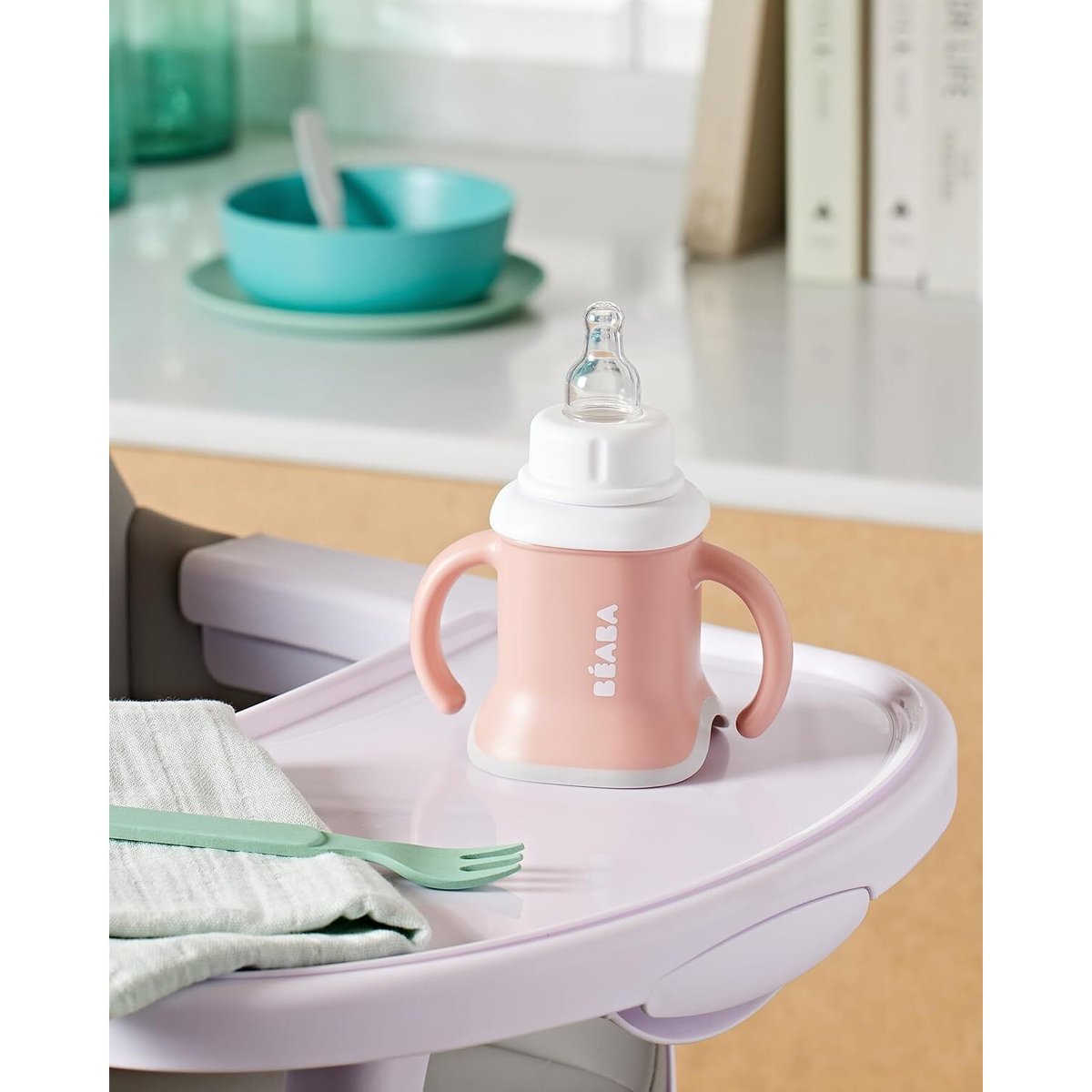 Tasse d'apprentissage évolutive 3 en 1 EVOLUCLIP rose ancienne, BEABA