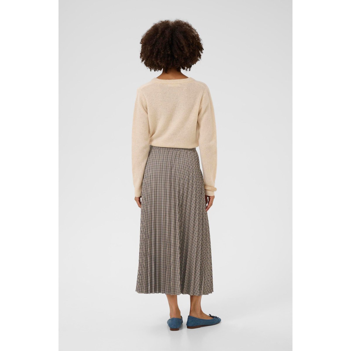 Jupe - tissage léger marron brown check, CULTURE