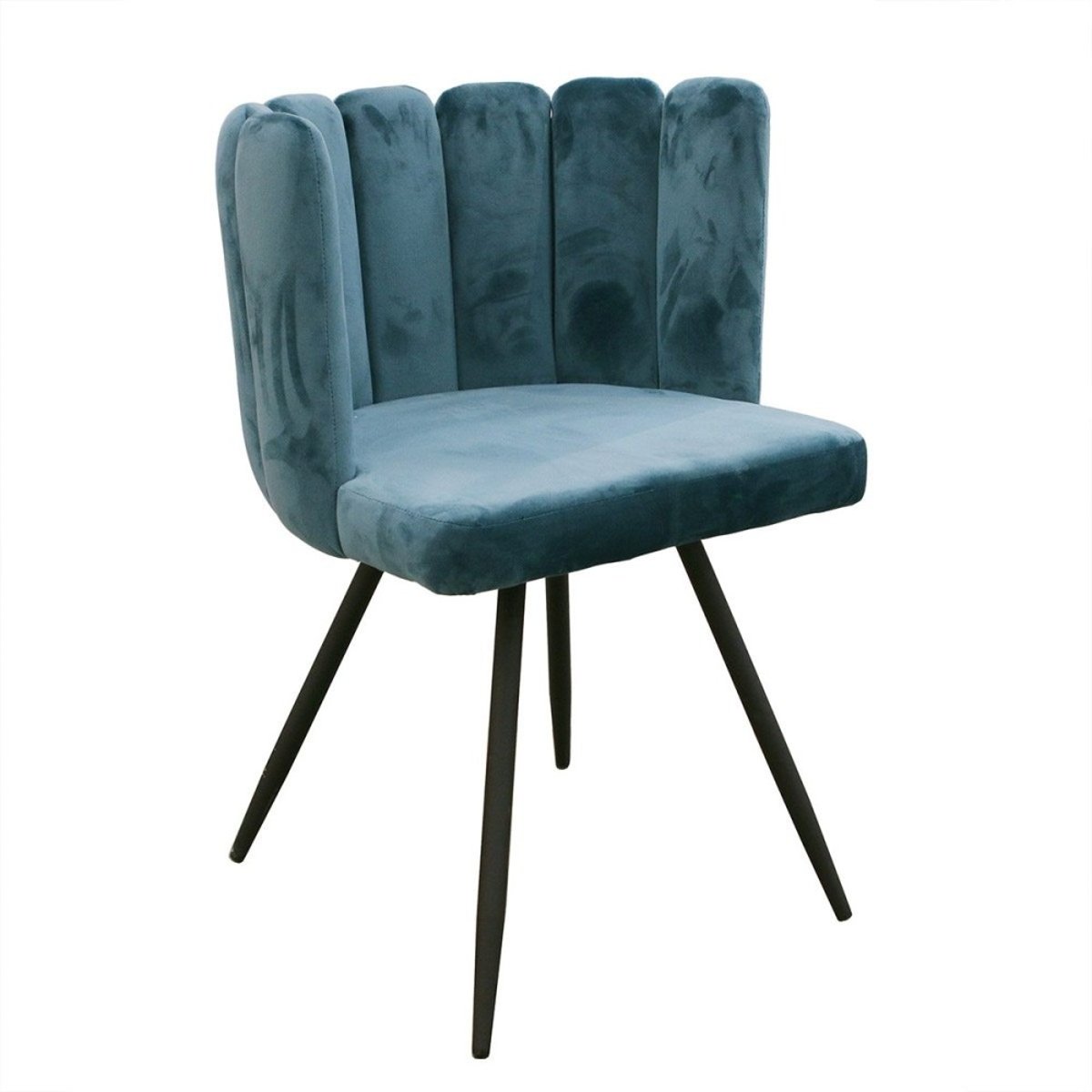 Chaise Velours Ariel Noire bleu, DECORATIE