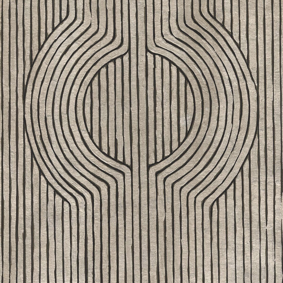 Papier peint graphique bois de cedre intissé, HEXOA