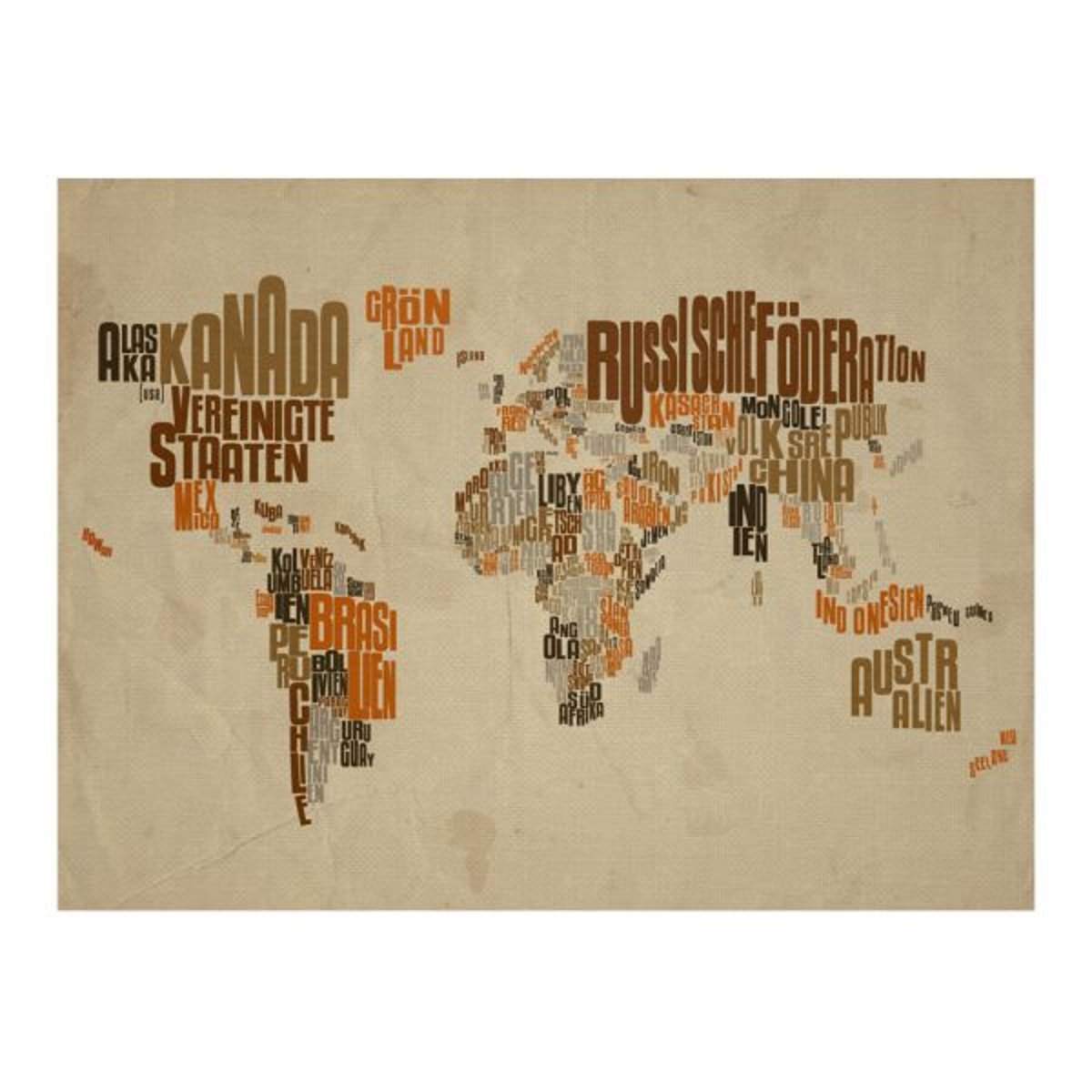 Papier peint intissé panoramique Carte du monde Indiana Jones - map of adventures multicouleur, EDEN