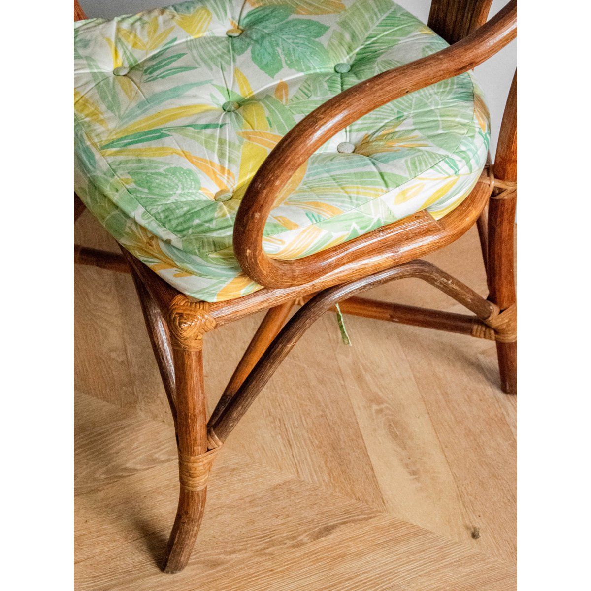 Grand fauteuil en rotin Ernest N°733 - Bon état multicolore, DEBONGOUT