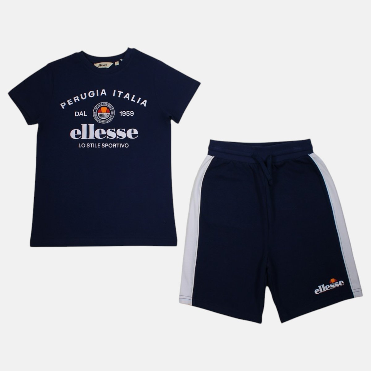 Lot de 2 t-shirts manches courtes et short BLOCK PARTY bleu marine, ELLESSE