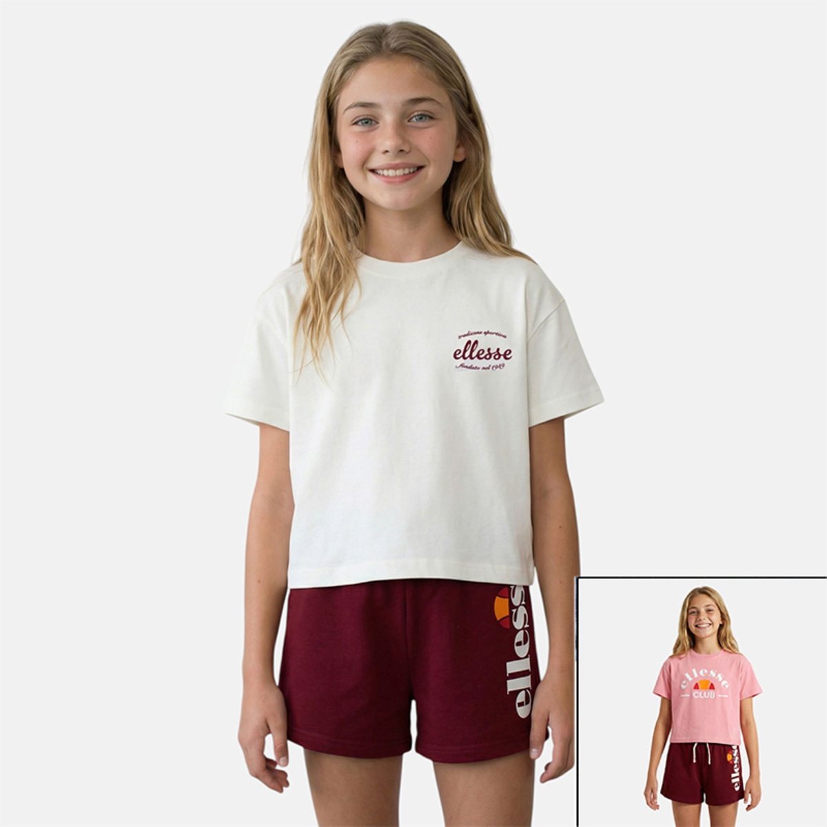 Lot de 2 t-shirts manches courtes et short MISS bordeaux, ELLESSE