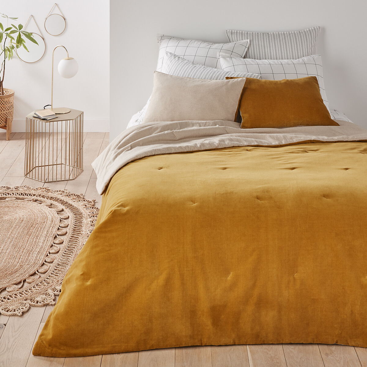 Velvet Rectangular Velvet Cushion Cover bronze, LA REDOUTE INTERIEURS