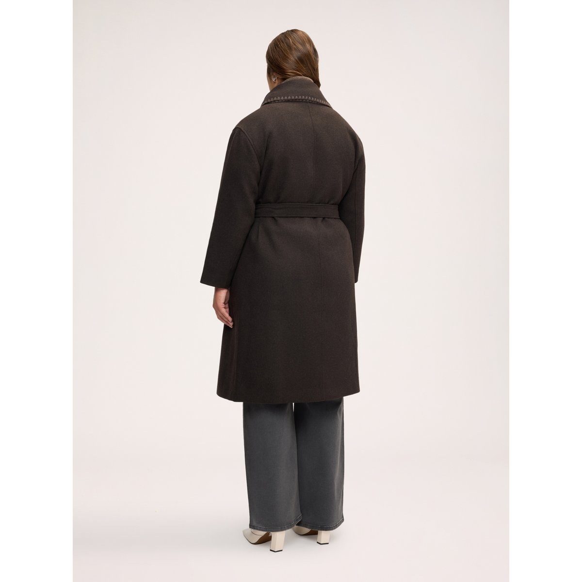 Manteau avec ceinture à la taille marron, FIORELLA RUBINO