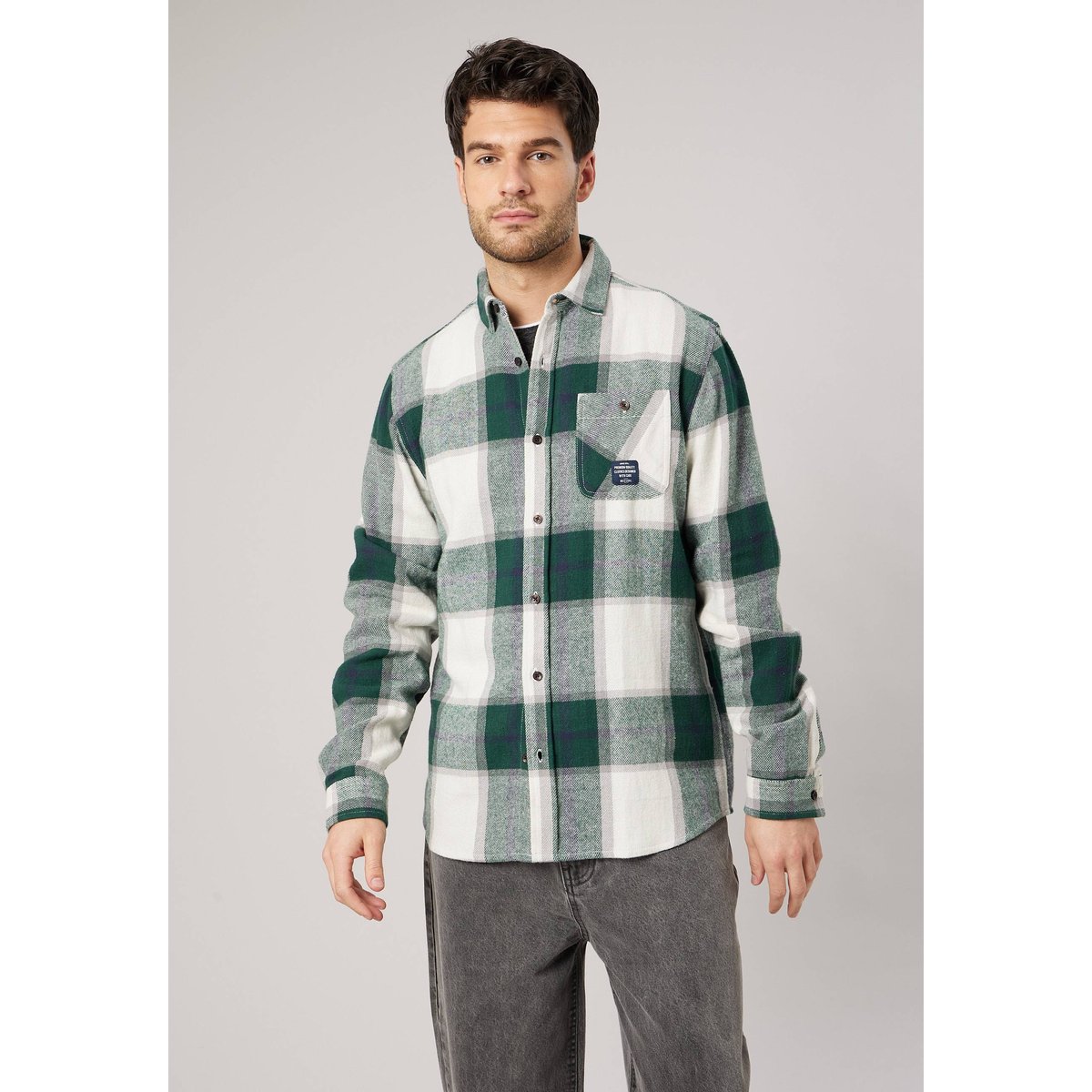 Chemise loose homme en 100% coton flanelle MIKO python, DEELUXE
