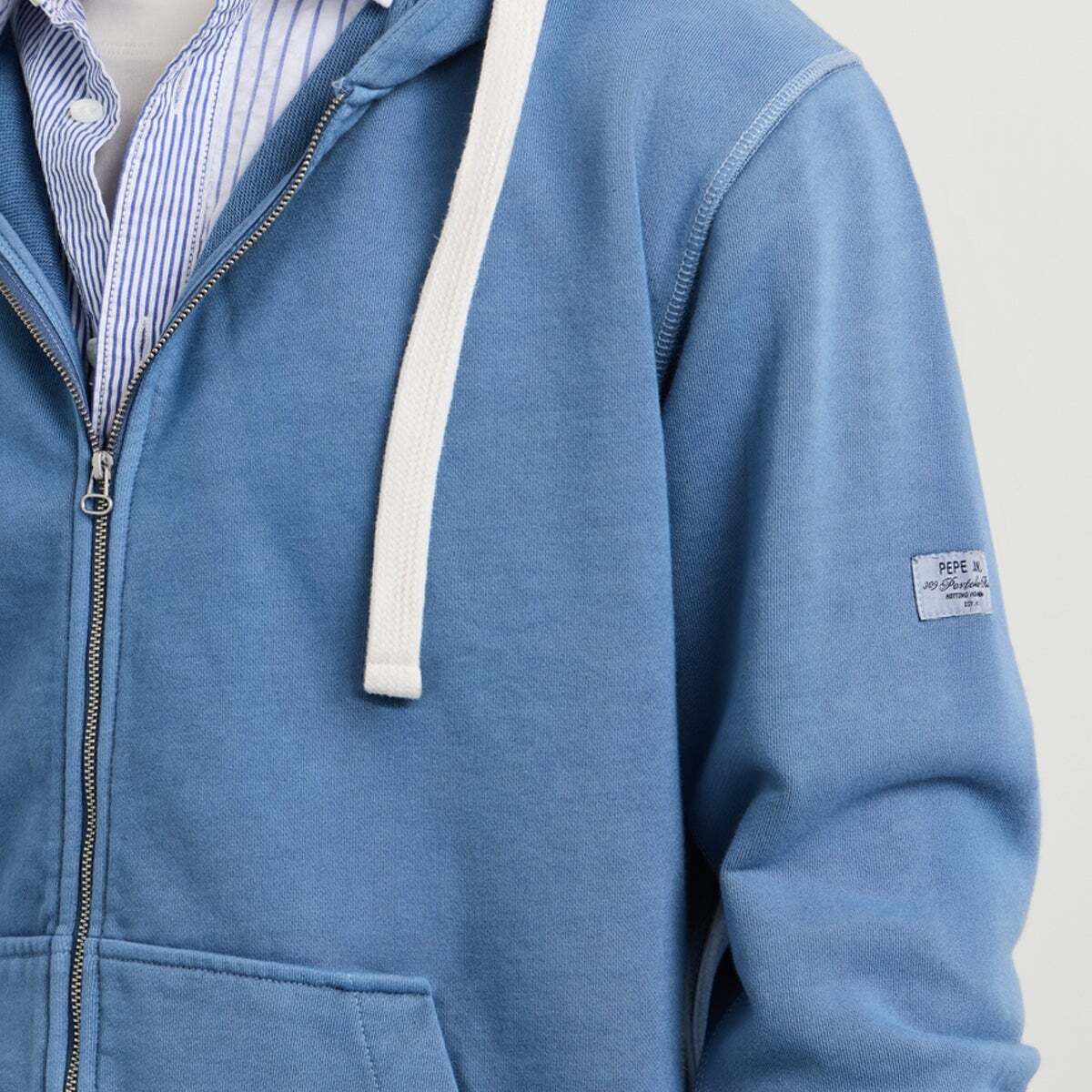 Sweat-Shirt À Capuche Et Fermeture Éclair Coupe Regular bleu mer, PEPE JEANS