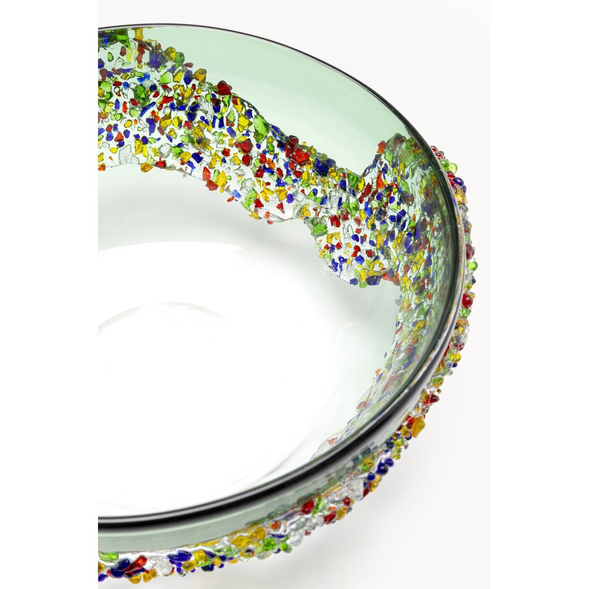 Coupe en verre texturé, GLITTER CIRCLE vert, KARE DESIGN