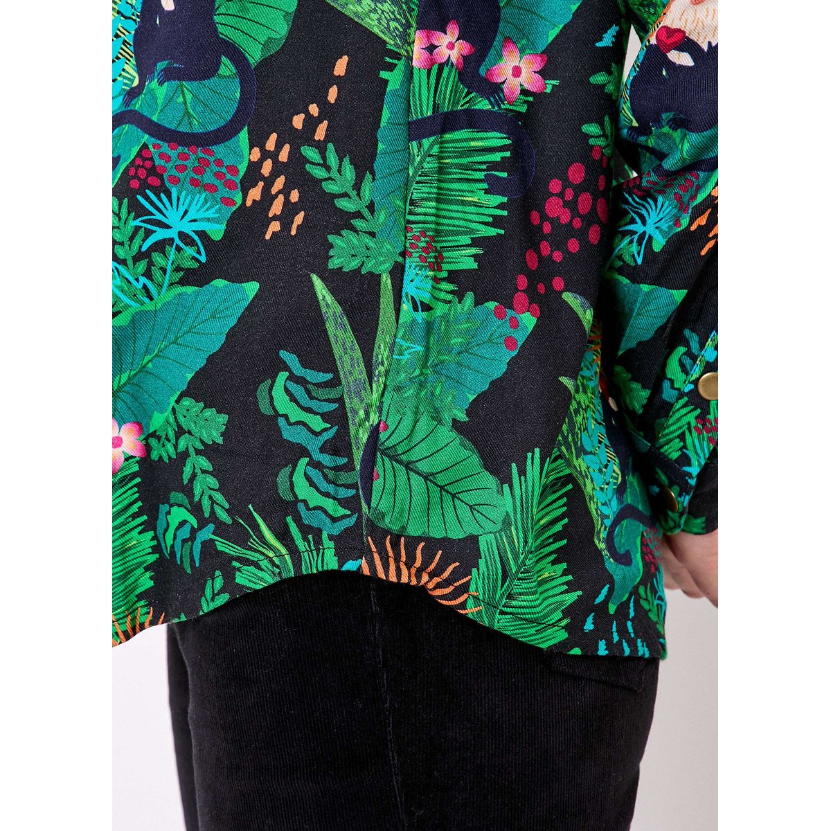 Chemise fluide imprimée FEBY noir monkey, LA FIANCÉE