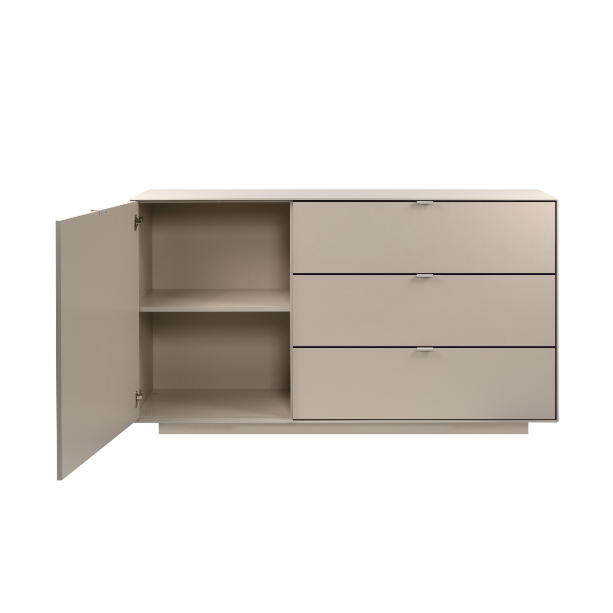 Buffet 1 porte, 3 grands tiroirs VIKA beige, CALICOSY