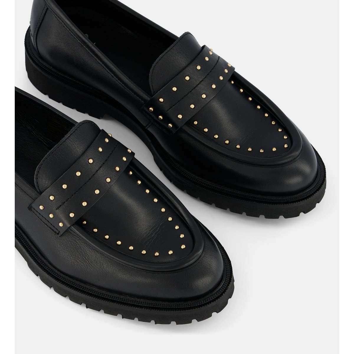 Mocassins avec studs charlize cuir noir, GALERIES LAFAYETTE
