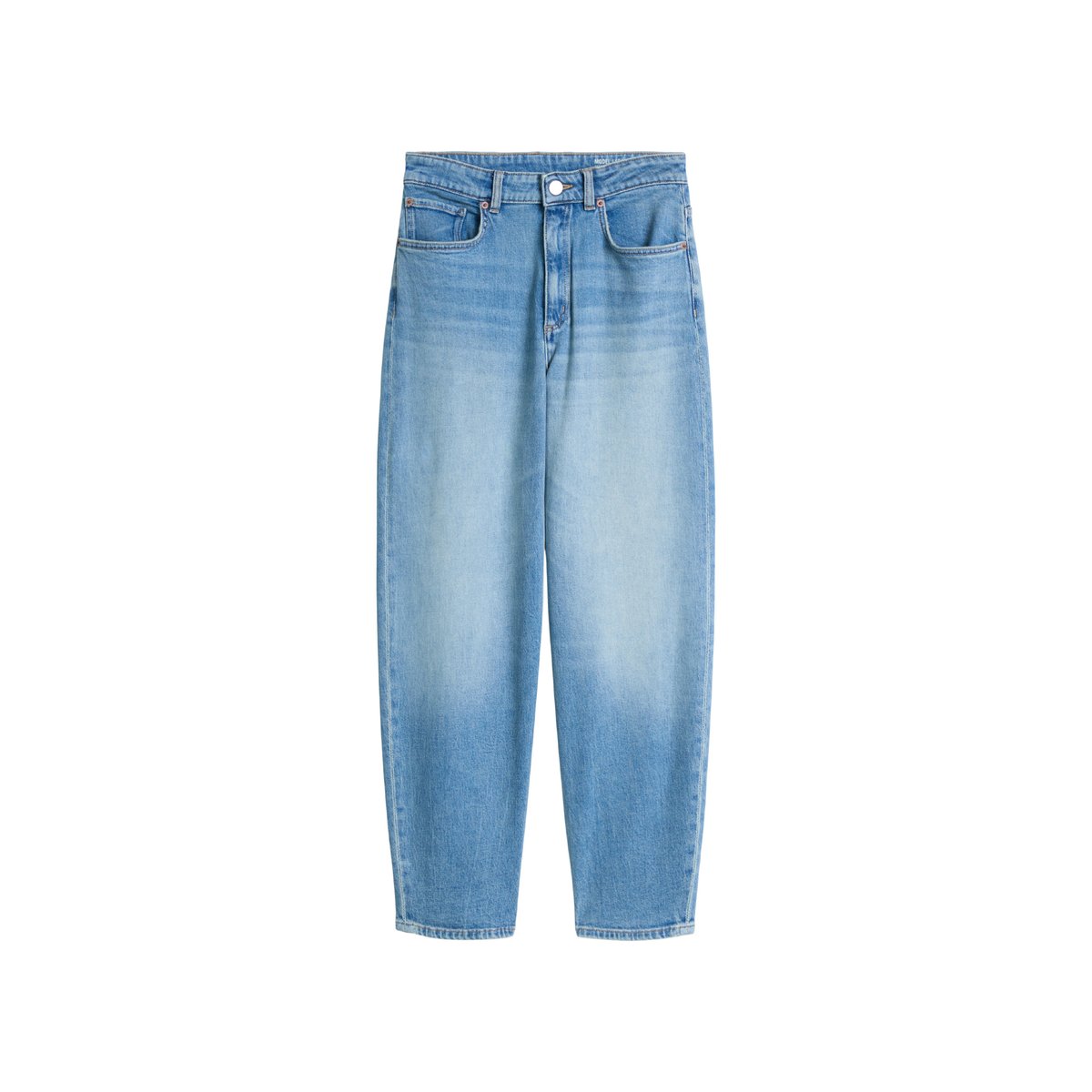 Jeans modèle Lara barrel cropped en coton bio et lyocell stretch bleu, MARC O'POLO