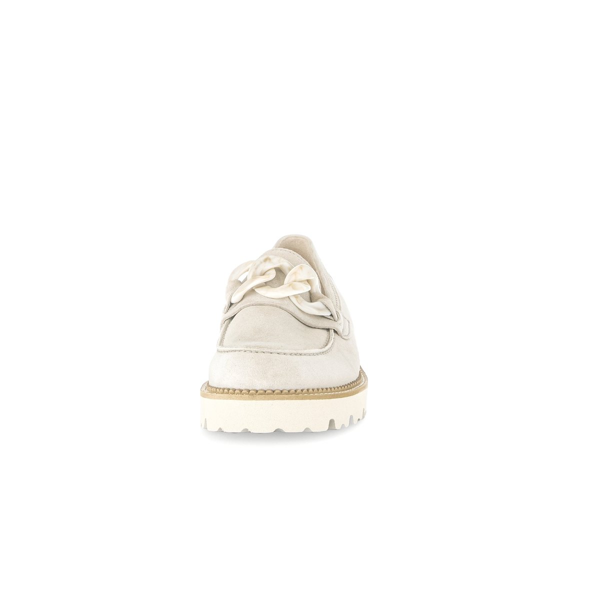 Mocassins en cuir velours à talon décroché lin velours, GABOR