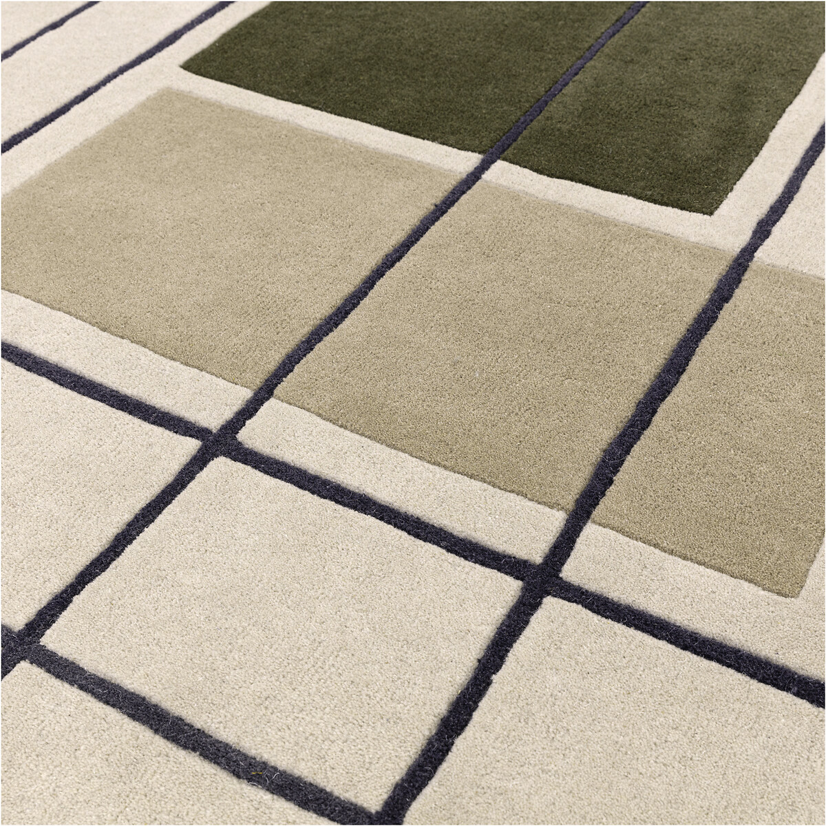 Bold Outline Rug in 100% Wool khaki, ÉDITÉ
