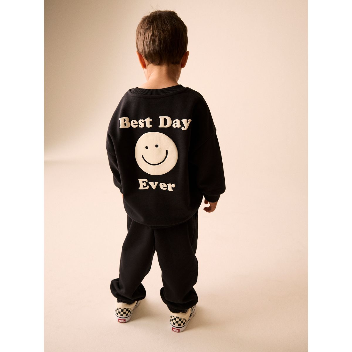 Ensemble jogging ras du cou semi uni noir, NEXT