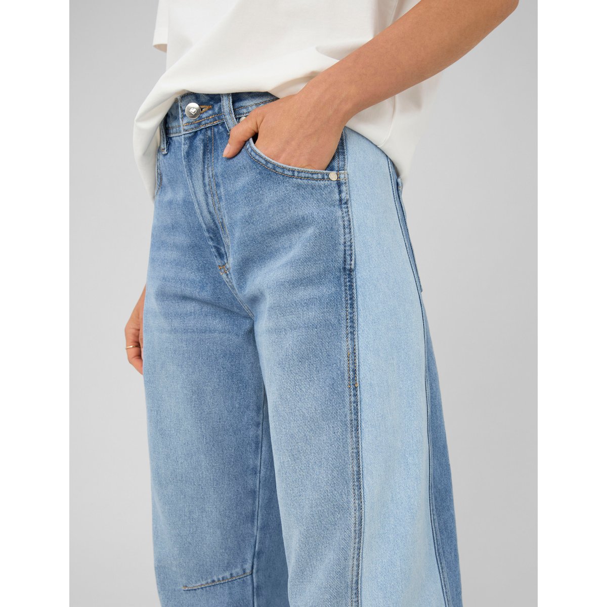 Jean balloon bicolore bleu moyen, BZB