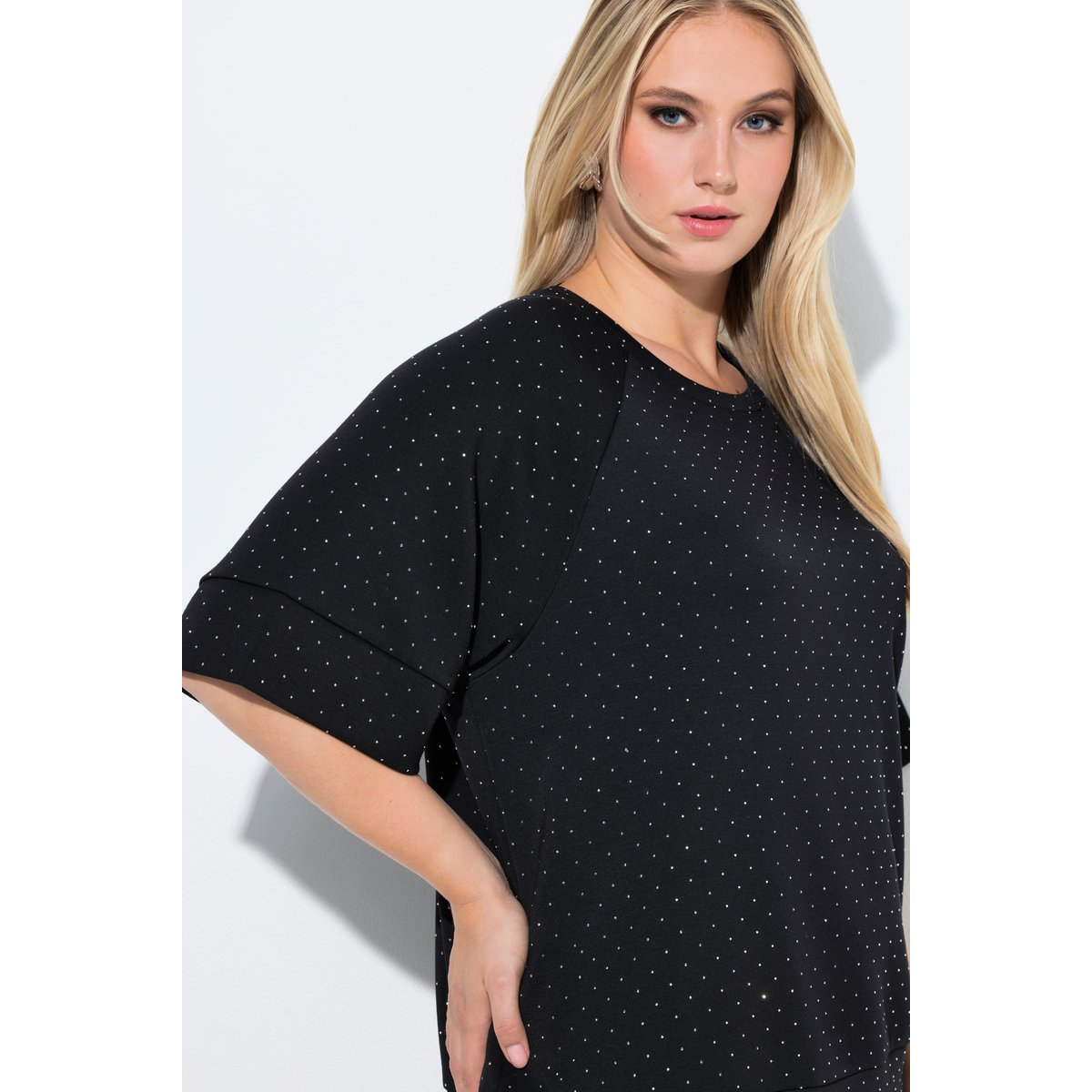 Sweat-shirt en modal mélangé noir, ULLA POPKEN