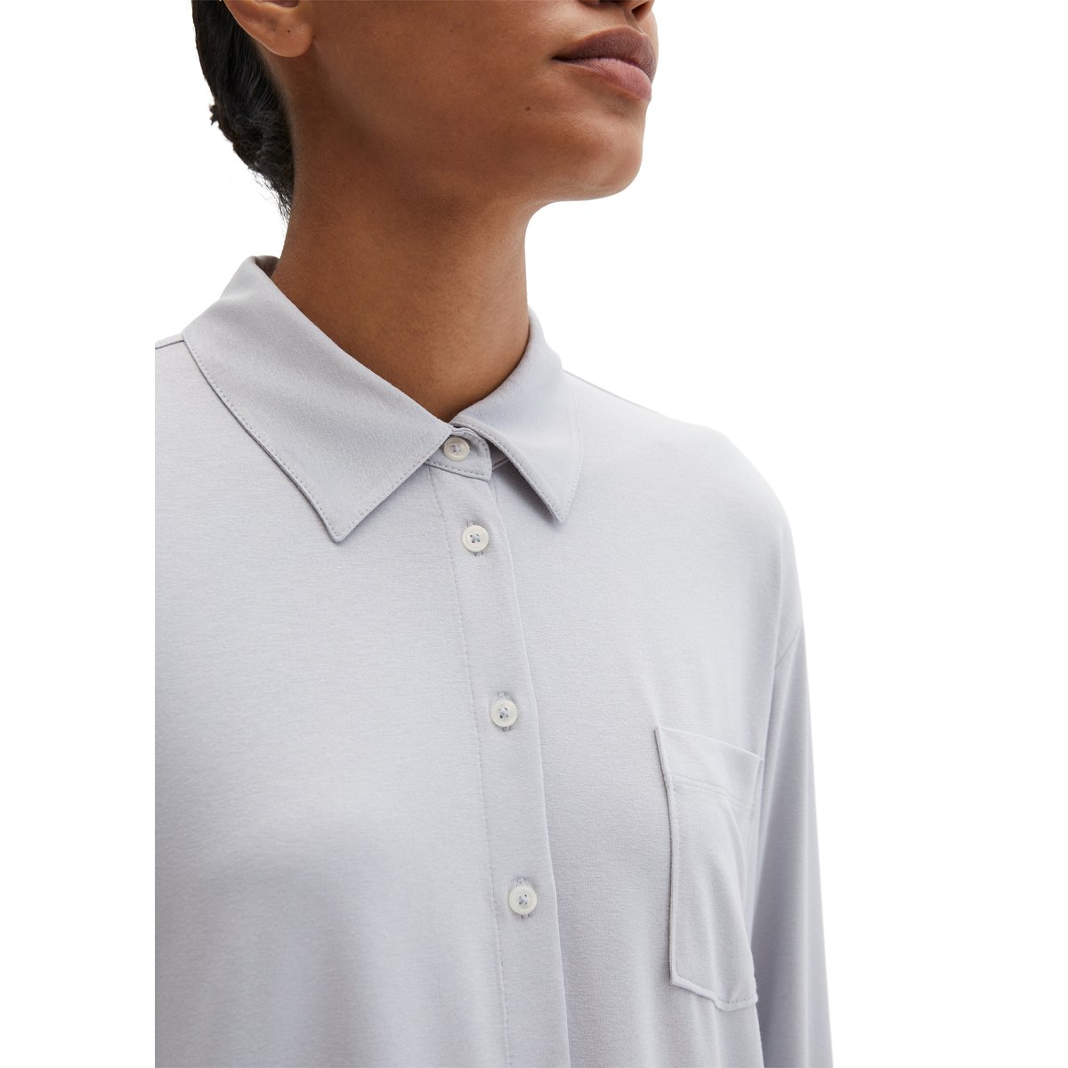 Blouse en jersey loose en LENZING™ ECOVERO™ gris, MARC O'POLO