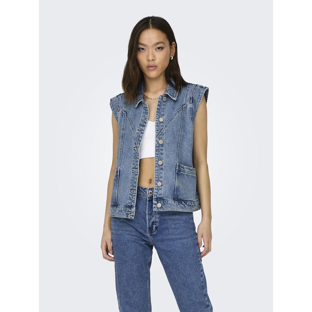 Veste en jean sans manches medium blue, ONLY