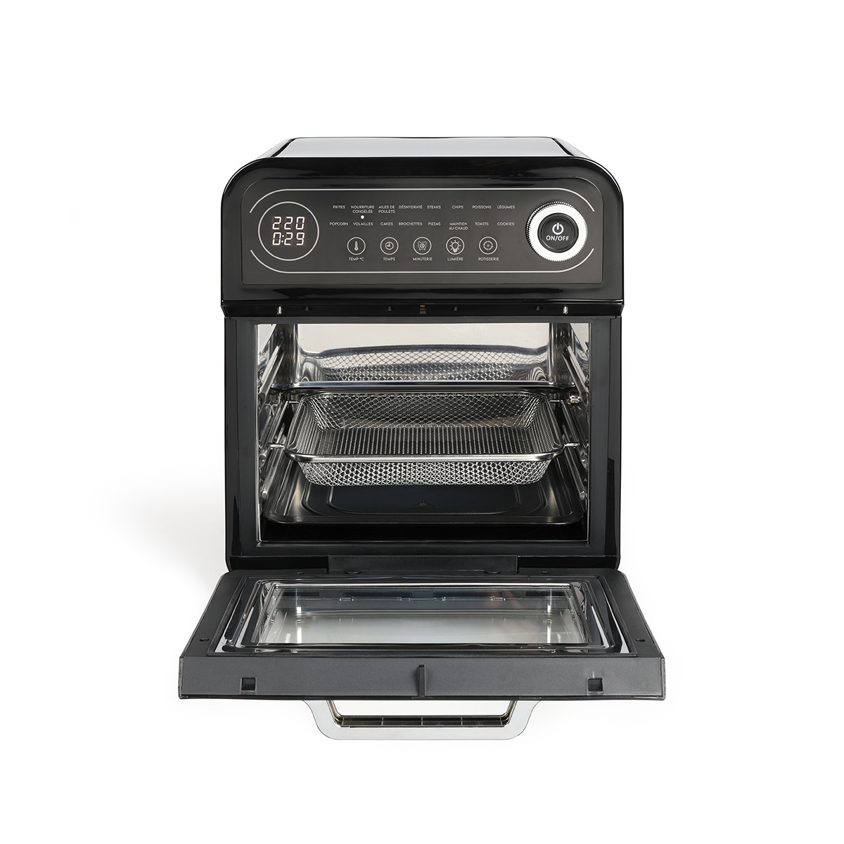 Four multifonction 2-en-1 : Air chaud + Friteuse sans huile noir, LIVOO